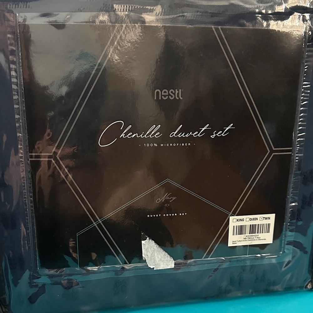 NESTL Twin Chenille Duvet Set